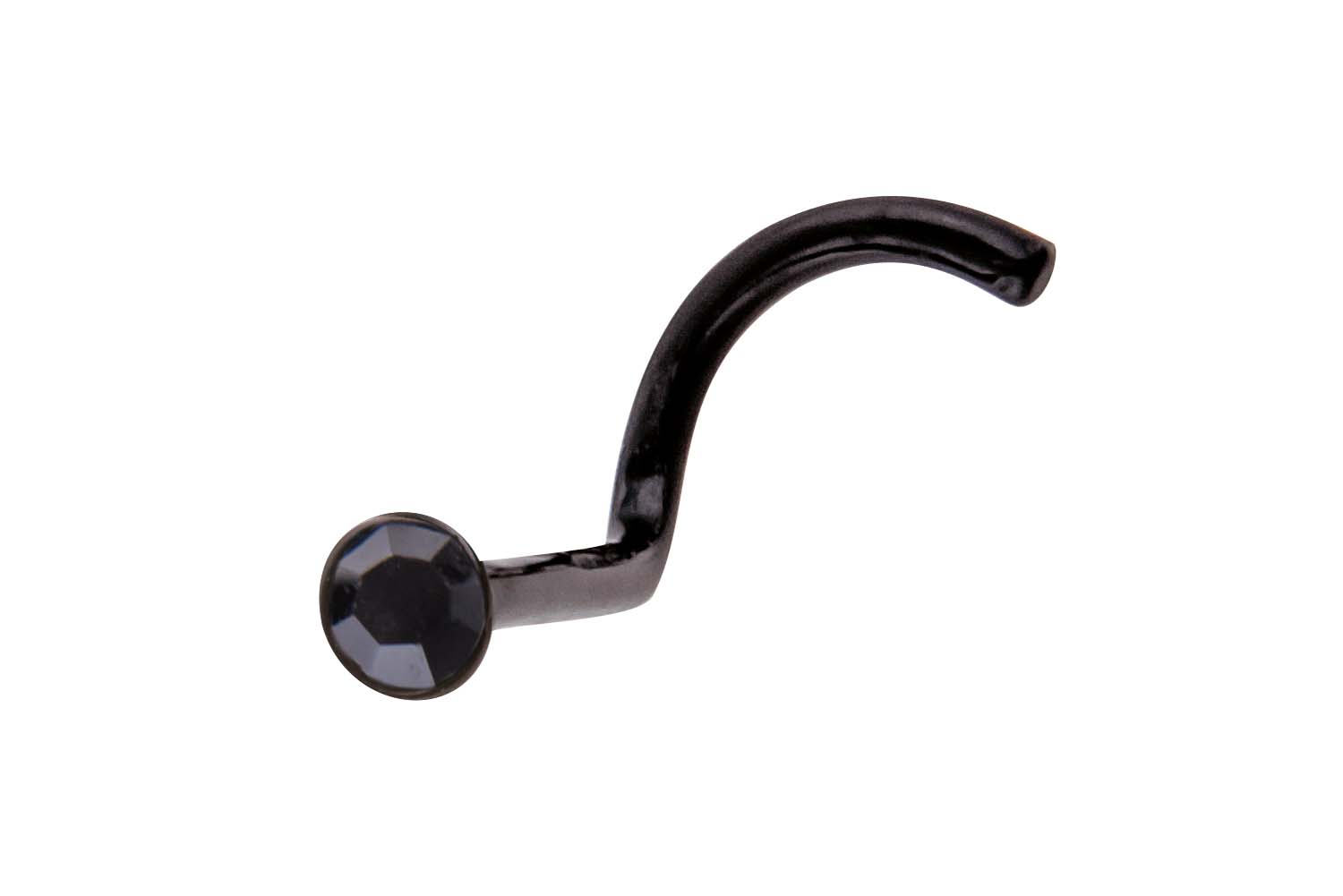 Flexibler Acryl Nasenstecker Nasenpiercing schwarz mit KRISTALL ++SALE++